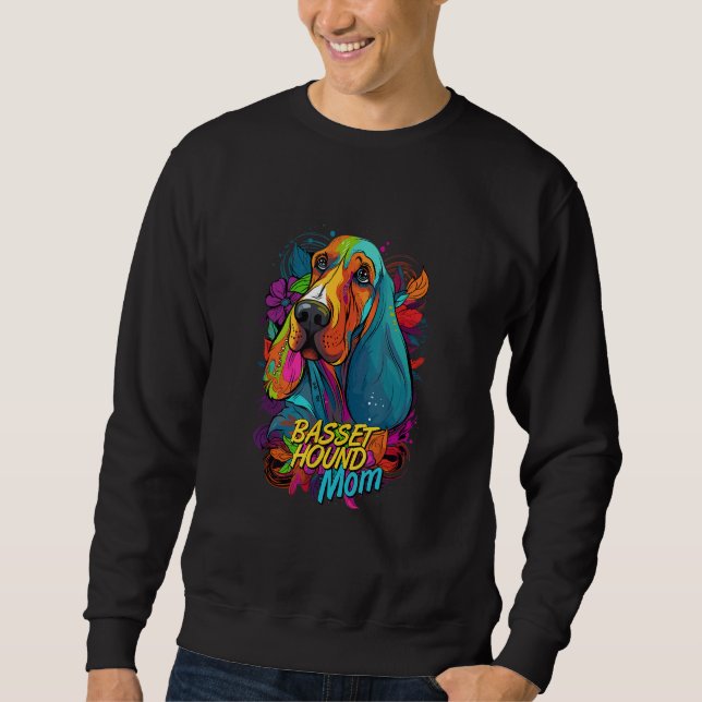 Graffiti Basset Hound Mom Mural Street Art Basset  Sweatshirt (Vorderseite)