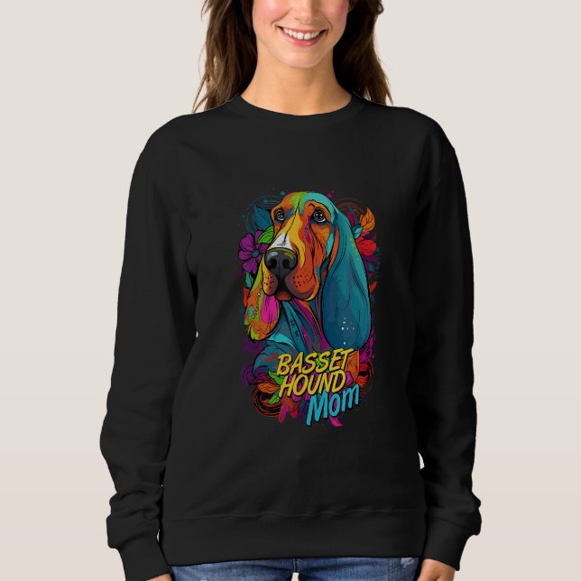 Graffiti Basset Hound Mom Mural Street Art Basset  Sweatshirt (Vorderseite)