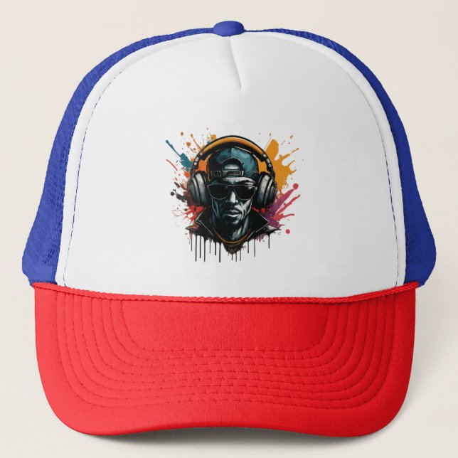 Graffiti Beats, Splashed Beats Trucker Hat Truckerkappe (Vorderseite)