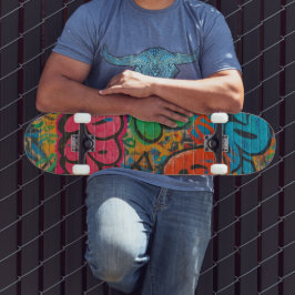 Graffiti bedeckte urbane Wand Unisex Skateboard