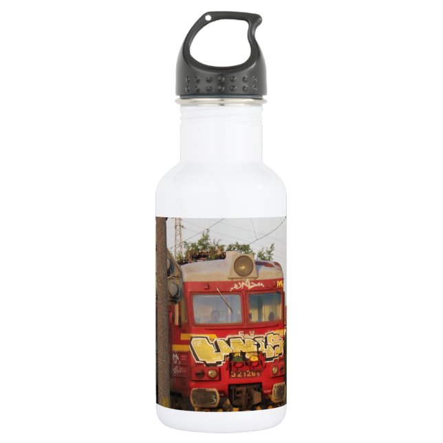 Graffiti bedeckter Zug Trinkflasche (Vorderseite)