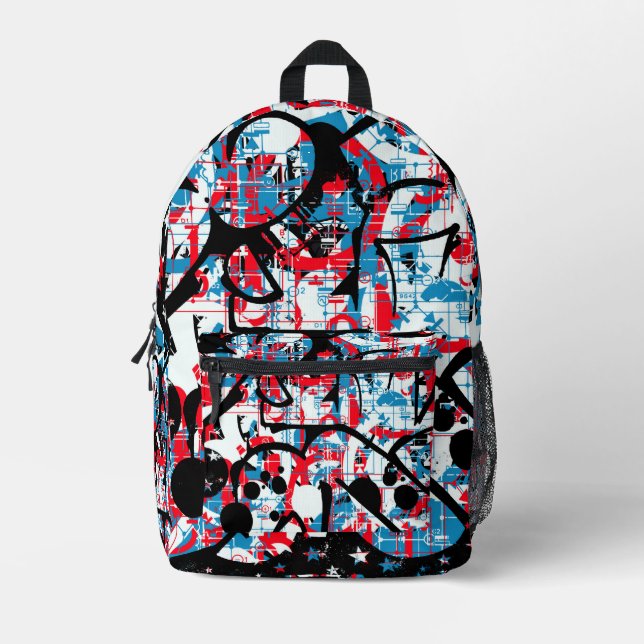Graffiti Bedruckter Rucksack (Vorderseite)