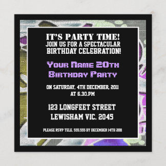 Graffiti beschriften Geburtstags-Einladung Einladung