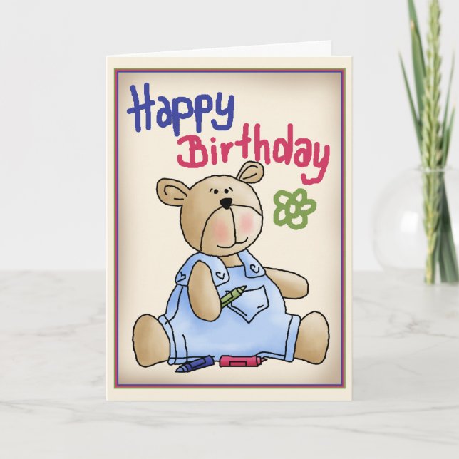 Graffiti Birthday Bear Karte (Vorderseite)