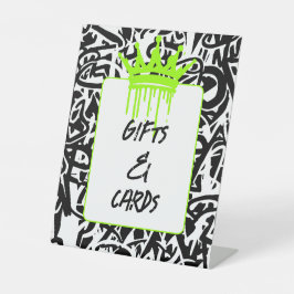 Graffiti Black Green Gifts & Cards Pedestzeichen Sockelschild