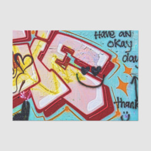 Graffiti Blau Rosa Urbane Straßenwandkunst Seidenpapier