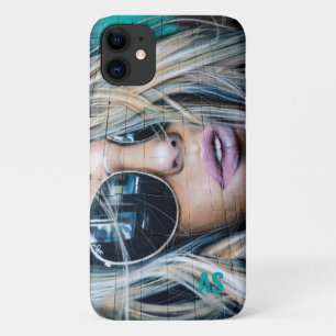 Graffiti Blond Girl mit Round-Sunglasses Monogramm Case-Mate iPhone Hülle