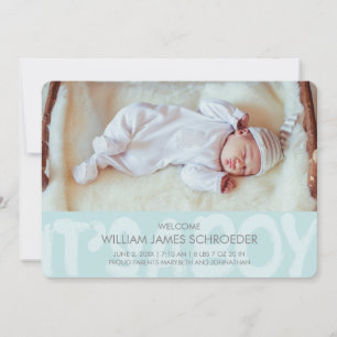 Graffiti Blue Baby Birth Announccard Ankündigung