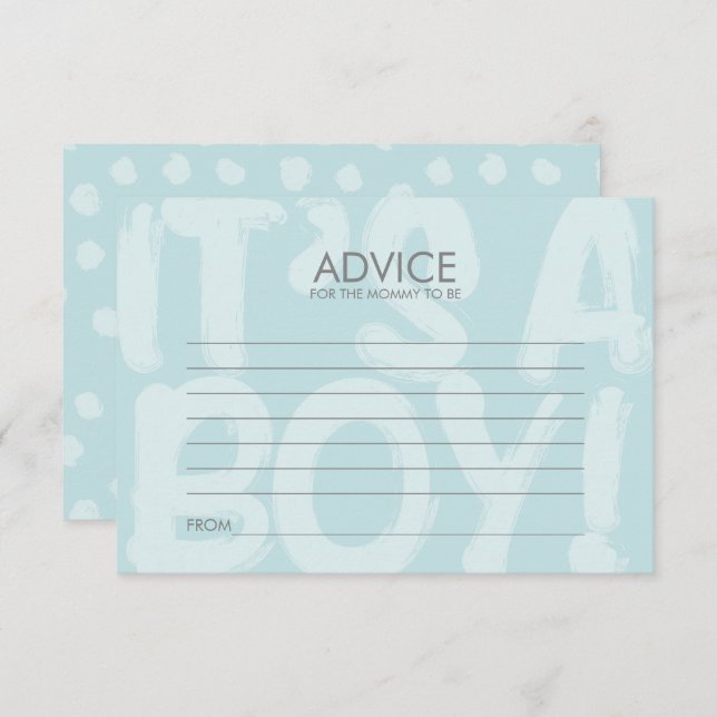 Graffiti Blue Baby Duschberatungskarte für die Mam Einladung (Vorne/Hinten)