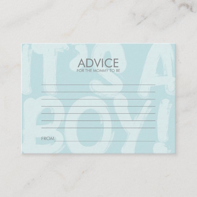 Graffiti Blue Baby Duschberatungskarte für die Mam Hinweiskarte (Vorderseite)