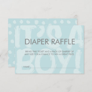 Graffiti Blue Baby Showdusche Windeln Raffle Ticke Einladung