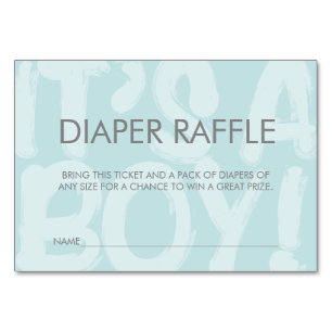 Graffiti Blue Baby Showdusche Windeln Raffle Ticke Tischnummer
