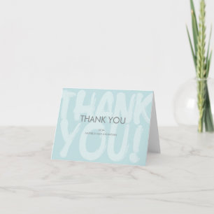 Graffiti Blue Baby Shower Thank You Card Dankeskarte