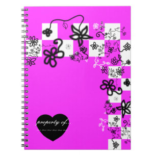 Graffiti-Blumen und Karos Notizbuch Notizblock
