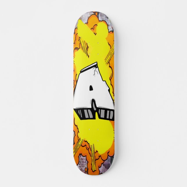 GRAFFITI BOMBING SKATEBOARD CUSTOM ABC INITIALEN (Vorne)