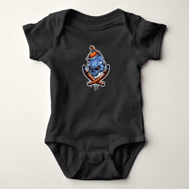 Graffiti Bones Baby Strampler (Vorderseite)