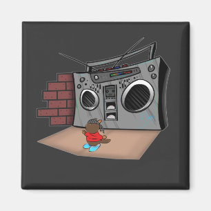 Graffiti Boom Box Break Dance Cartoon Magnet