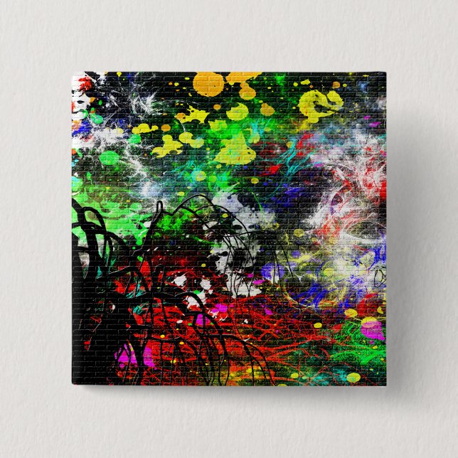 Graffiti Brick Wall Button (Vorderseite)