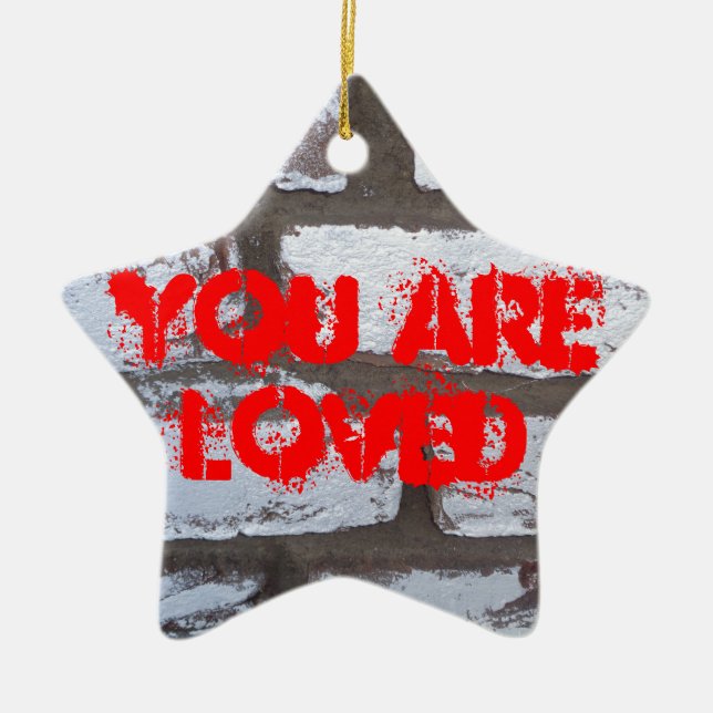 Graffiti Bricks Keramik Ornament (Vorne)