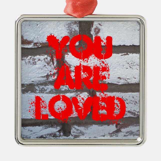 Graffiti Bricks Ornament Aus Metall (Vorne)