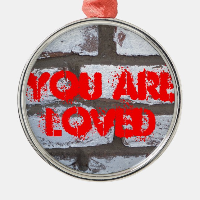 Graffiti Bricks Silbernes Ornament (Vorne)