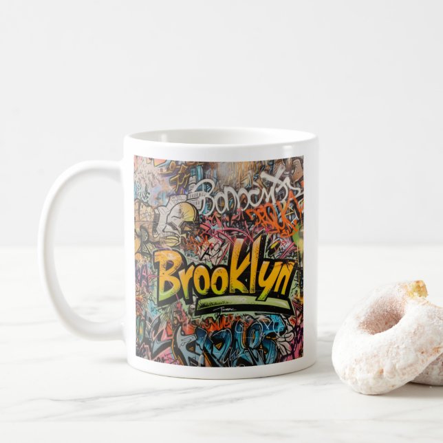 Graffiti Brooklyn Kaffeetasse (Mit Donut)