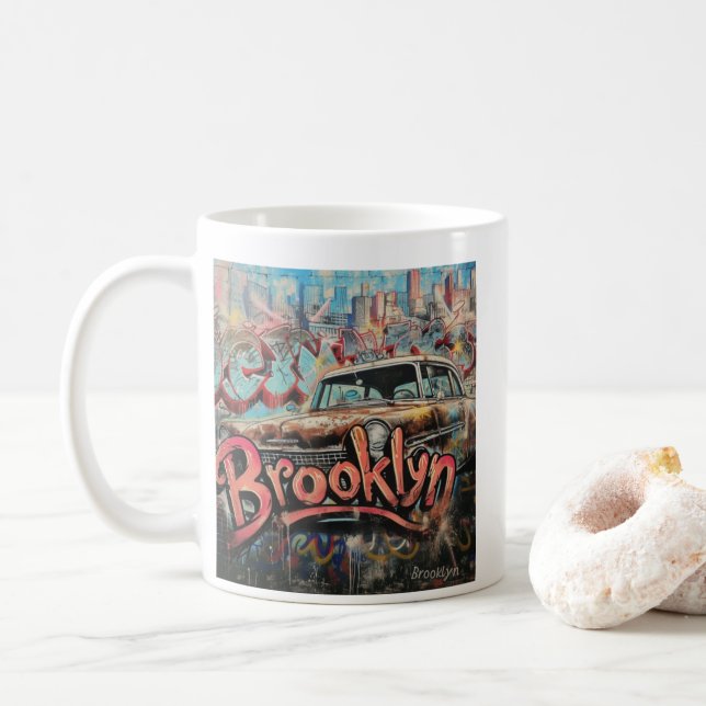 Graffiti Brooklyn Kaffeetasse (Mit Donut)