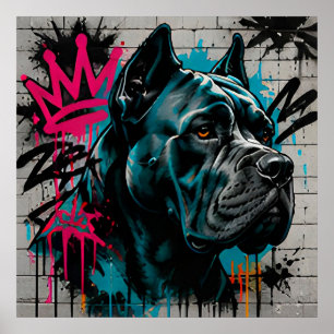 Graffiti Cane Corso Urbaner Straßenhund Poster