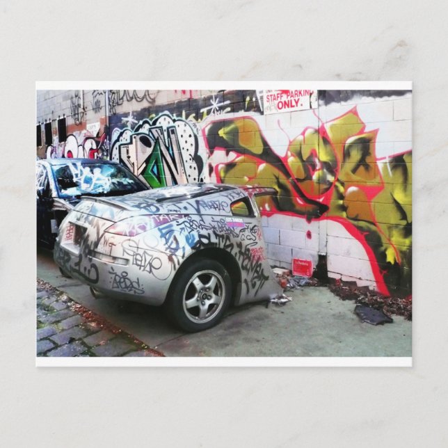 Graffiti Car Postkarte (Vorderseite)
