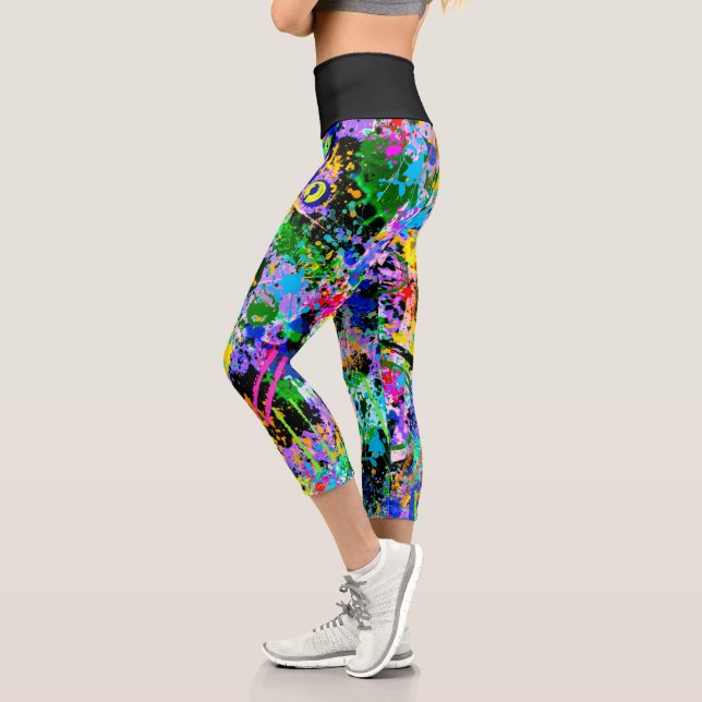 Graffiti Carnival Capri Leggings (Links)