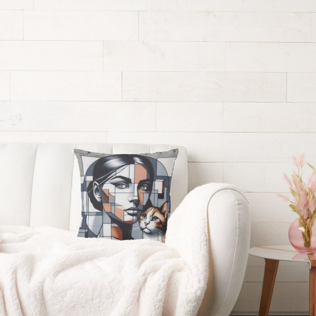 Graffiti Cat Lady Kissen (Liege)