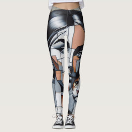 Graffiti Cat Lady Leggings