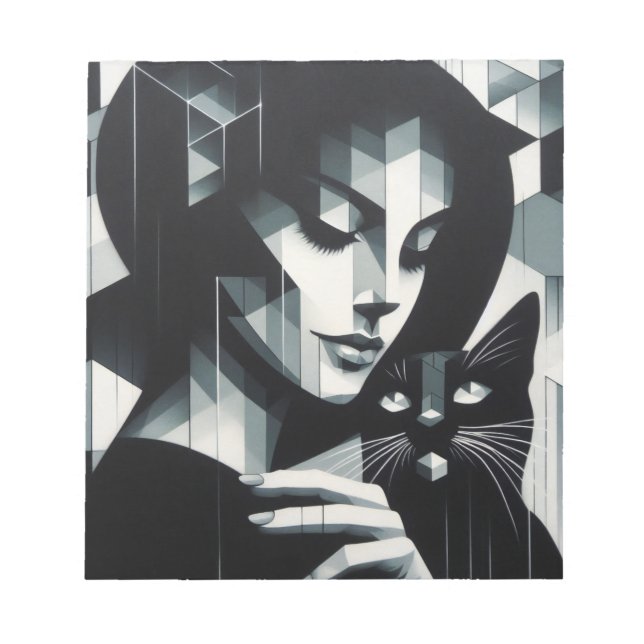 Graffiti Cat Lady Notizblock (Vorderseite)