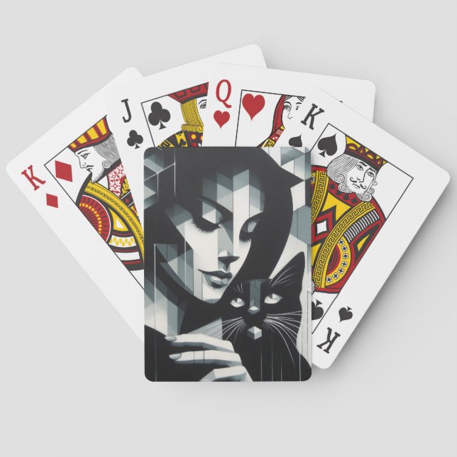 Graffiti Cat Lady Spielkarten (Rückseite)