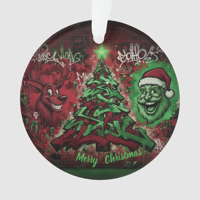 Graffiti Christmas Acrylic Ornament (Vorderseite)