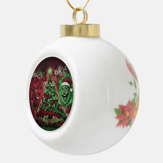 Graffiti Christmas Ceramic Ball Ornament (Rechts)