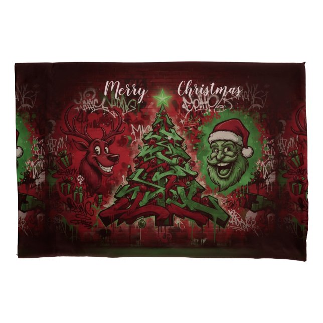 Graffiti Christmas Pillowcase Standard Size Kissenbezug (Vorderseite)