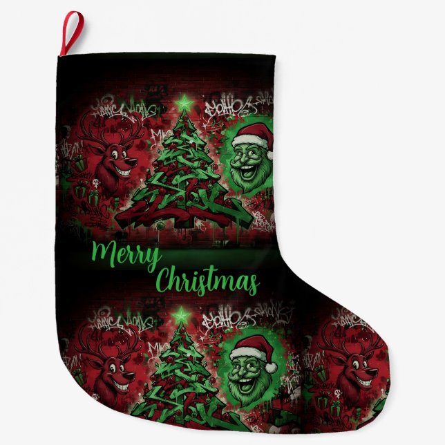 	Graffiti Christmas Stocking 12x20 Großer Weihnachtsstrumpf (Vorderseite)