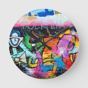 Graffiti Colors Art Malerei Runde Wanduhr