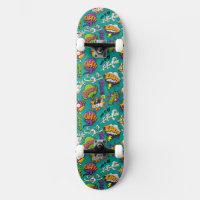 Graffiti-Comic mit hellen Elementen Skateboard