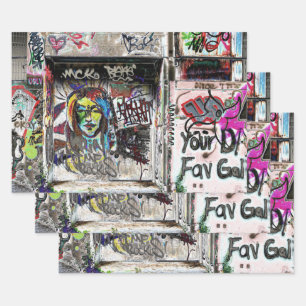 Graffiti Cool Decorative Urban Street Grunge Art Geschenkpapier Set