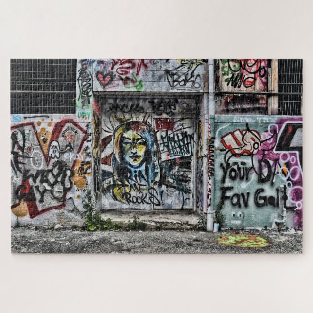 Graffiti Cool Modern Urban Street Grunge Art Puzzle (Horizontal)