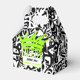 Graffiti Crown Black Green Vielen Dank zum Geburts Geschenkschachtel
