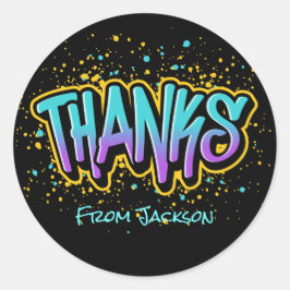 Graffiti Danke Runder Aufkleber