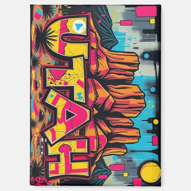 Graffiti-Dekorationsgeschenk für das Utah Monument Magnet (Vorderseite)