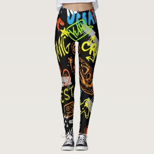 Graffiti der Jungen: Handgezeichnete Kühle Leggings