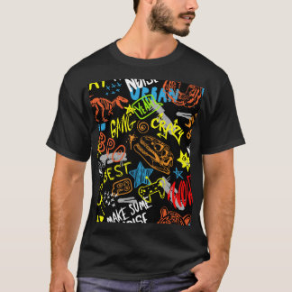 Graffiti der Jungen: Handgezeichnete Kühle T-Shirt