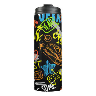 Graffiti der Jungen: Handgezeichnete Kühle Thermosbecher