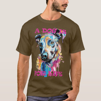 Graffiti Dog Portrait Ein Hund ist für das Leben 3 T-Shirt