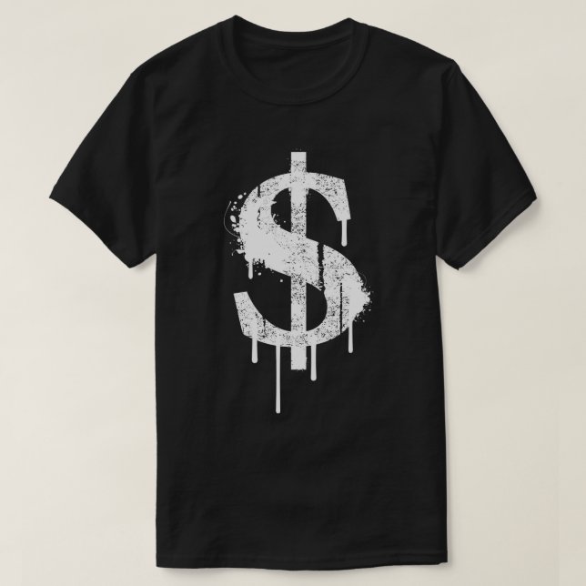 Graffiti Dollar Bill Dollar Unterzeichnung $ Urban T-Shirt (Design vorne)
